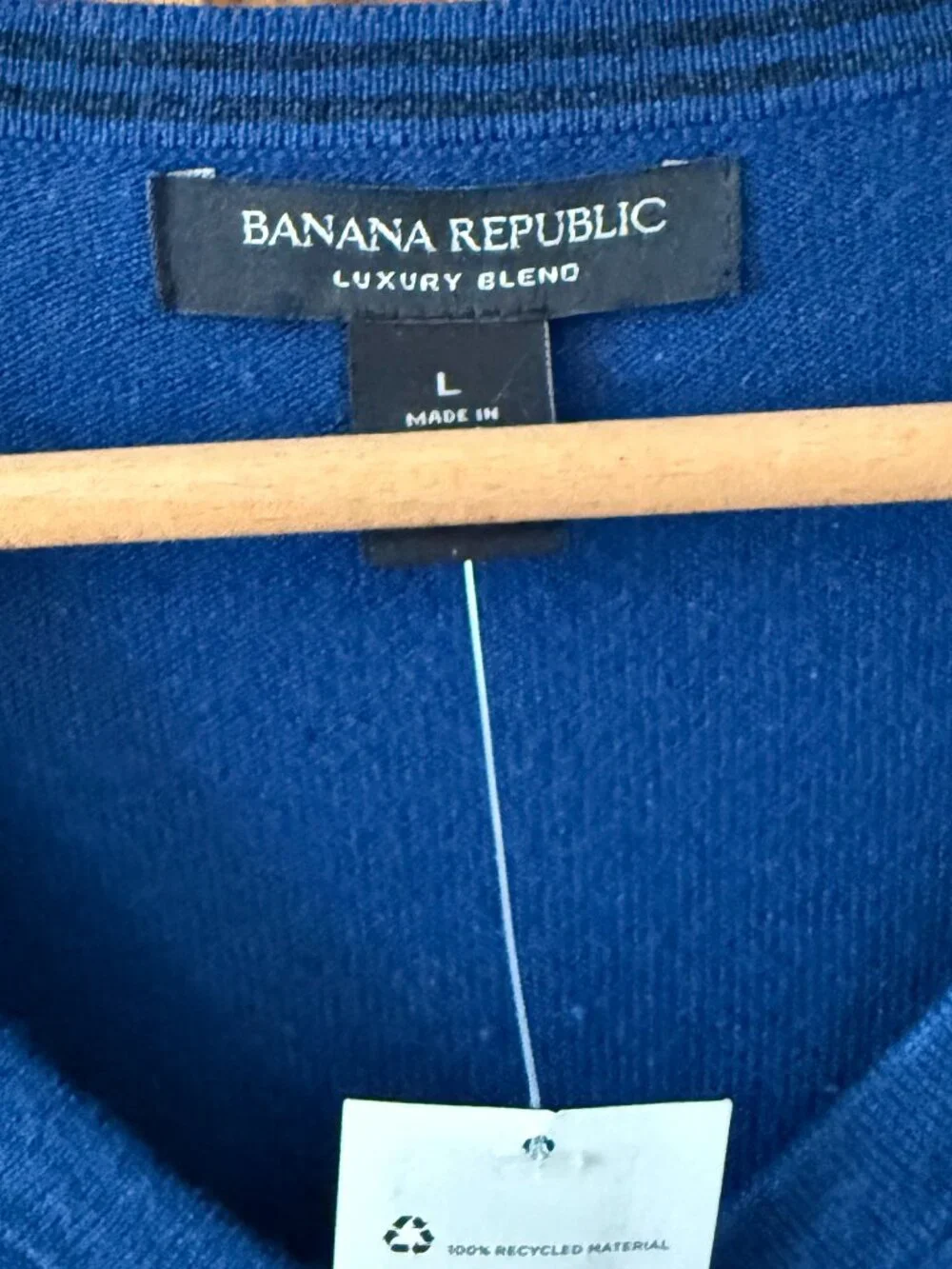 NWT Banana Republic Luxury Blend V-Neck Sweater Silk Cashmere Size Large